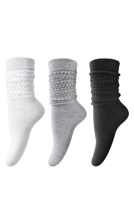 Set 3 perechi de sosete dama, SINBINTA, Lungime reglabila, pentru exercitii fizice, sport, dans, antrenamente, festivaluri, Poliester, One Size, Multicolor