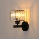 Aplica de Perete din Cristal, Toolight, E27, Negru, Patrata, Pentru Sufragerie, Coridor, Sala de Mese, Hol，Nu include sursa de lumina