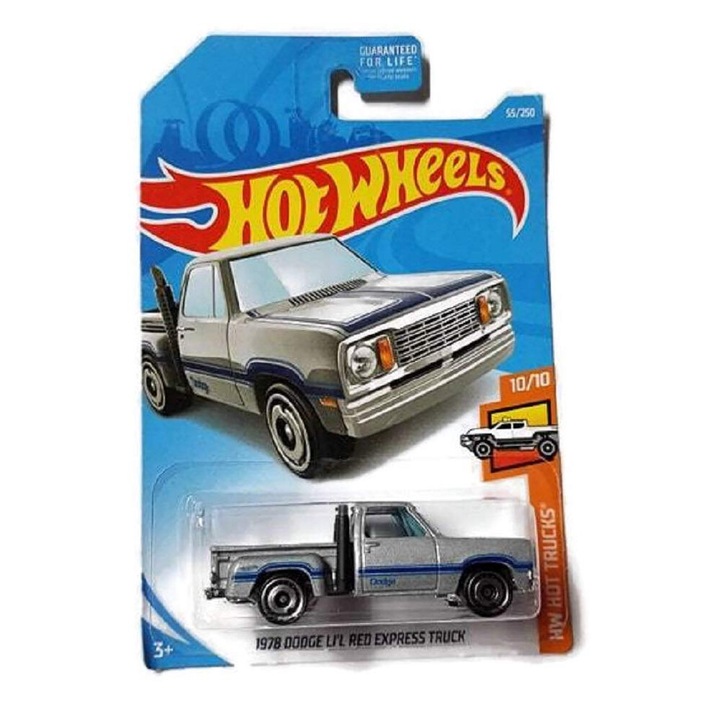 Метална кола Hot Wheels, 1978 Dodge Li'L Red Express Truck, 1:64, сив