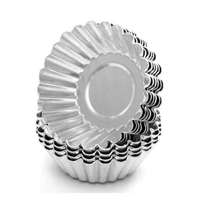 Set 10 forme tarta/briose, 9cm, inox