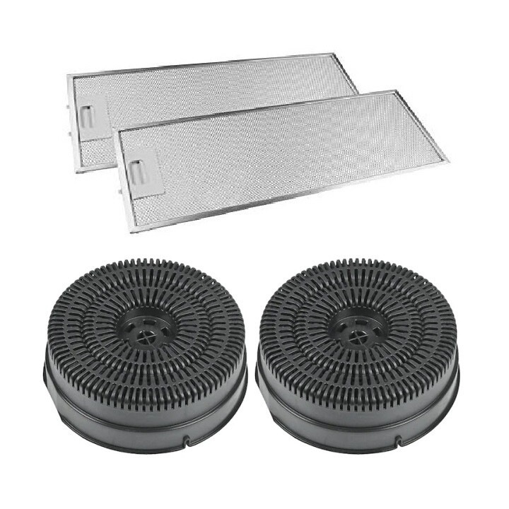 Set 2 filtre de aluminiu si 2 filtre carbon activ pentru hota Whirlpool AKR747, AKR749, AKR6930