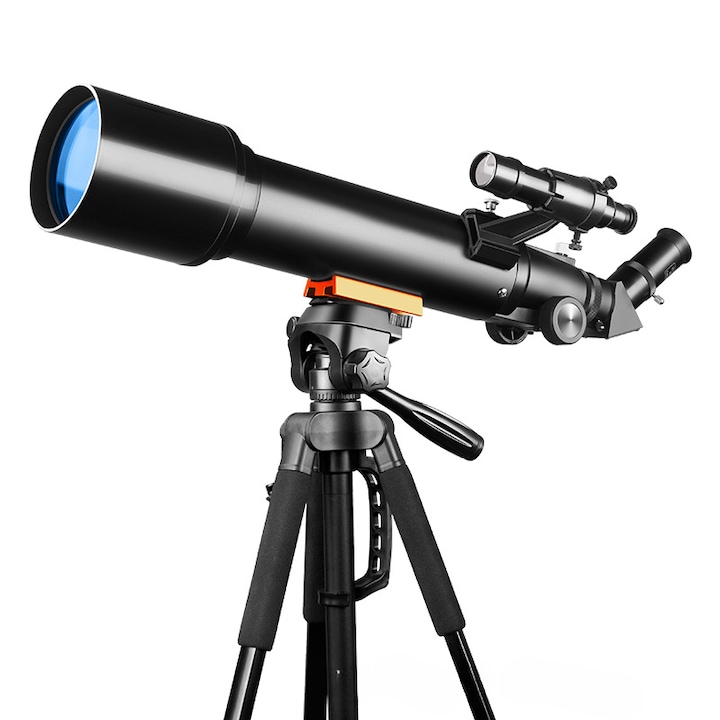 Telescop, marire 150x, obiectiv cu diafragma mare de 70 mm, imbunatatirea obiectivului FMC, conectarea telefonului mobil pentru a face fotografii, vedere de noapte HD, observarea stelelor si a lunii