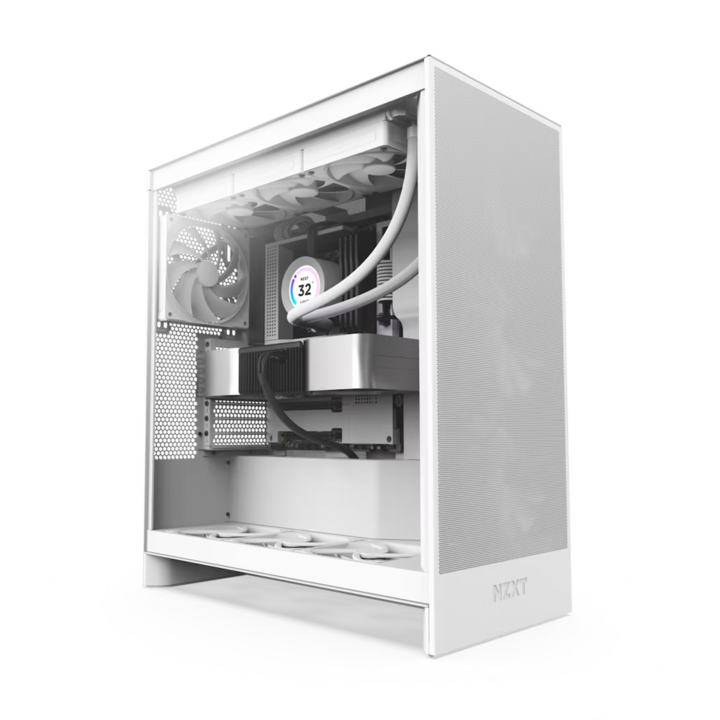 NZXT H7 Flow ATX miditorony számítógépház, fehér - CM-H72FW-01