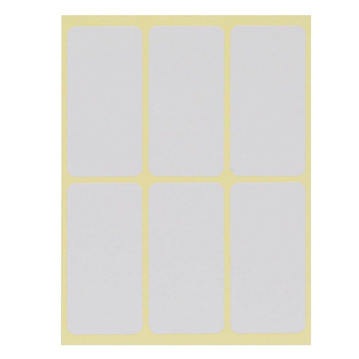Matrica címkék, 60 darabos készlet, mérete 5x2,5 cm, fehér szín