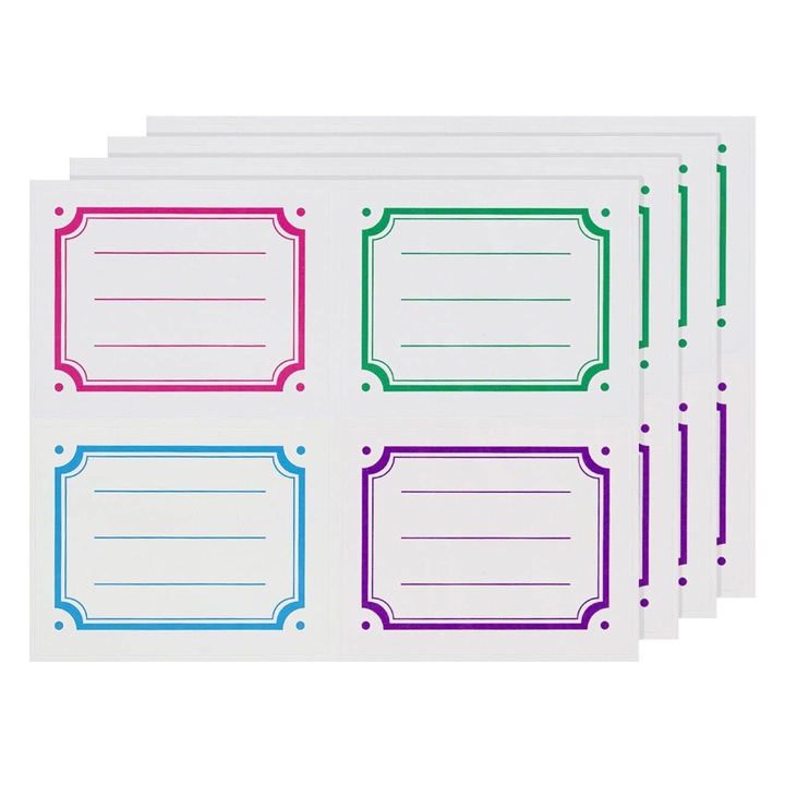 Etichete Autocolante, Clasice, Multicolor, 7x5.5 cm, Set 40 Bucati