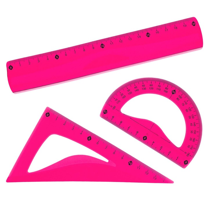Set rigle flexibile fucsia 20cm - 3buc