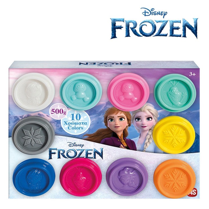 DOH Plastilina Disney Frozen Cutie cu 10 Recipiente & Capace Forme 500g - AS