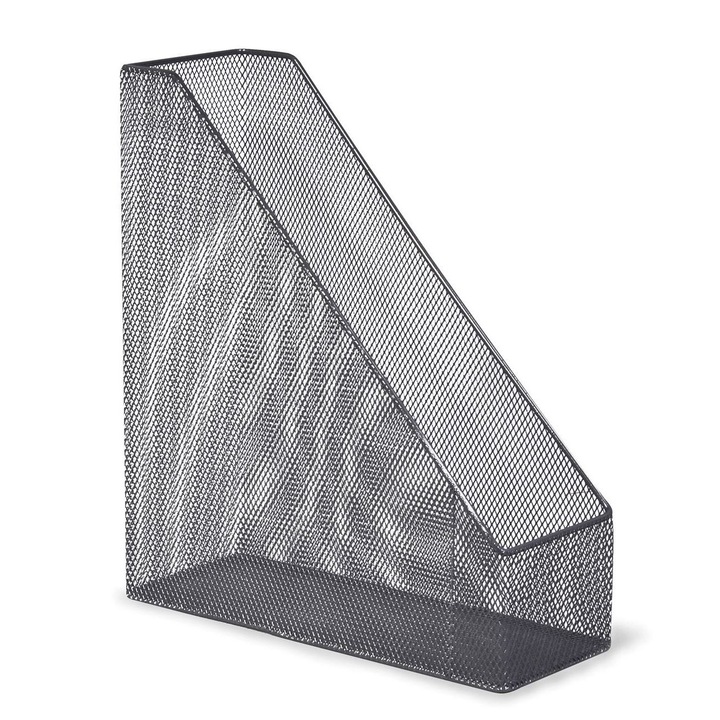 Suport Reviste si Documente, Metalic, Culoare Argintiu, Dimensiuni 26.5x9x30 cm