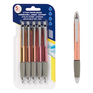 Set pixuri cu cerneala termosensibila albastra & radiera 0.7mm - 5buc
