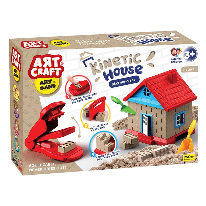 Set fabrica de nisip artizanal Art Craft, cu matrite pentru casa, multicolor, 37x7,5x26 cm