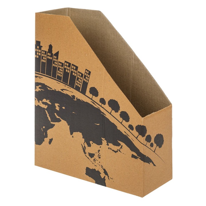 Suport Dosare si Reviste, Model Carton Kraft, 26x9x32cm