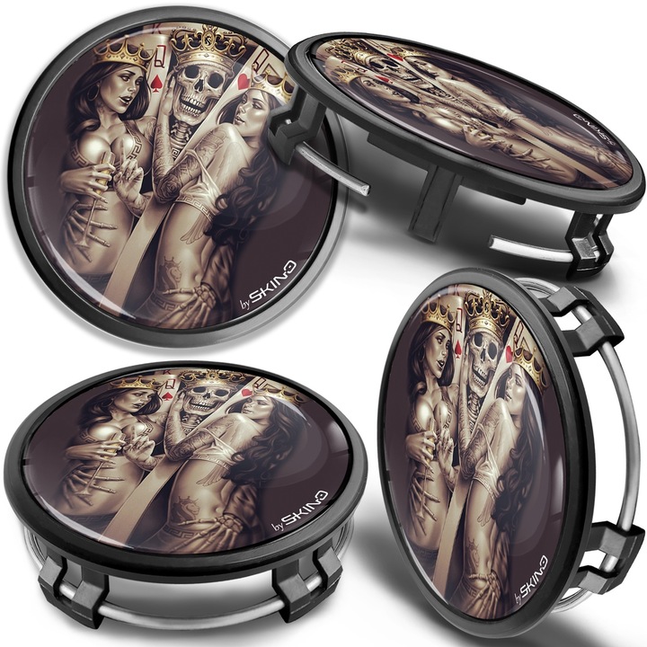 Set capace roti, SkinoEu 75mm compatibile cu jantele din aliaj Mercedes Benz B66470202 / B66470200 Skull CM 23 4buc