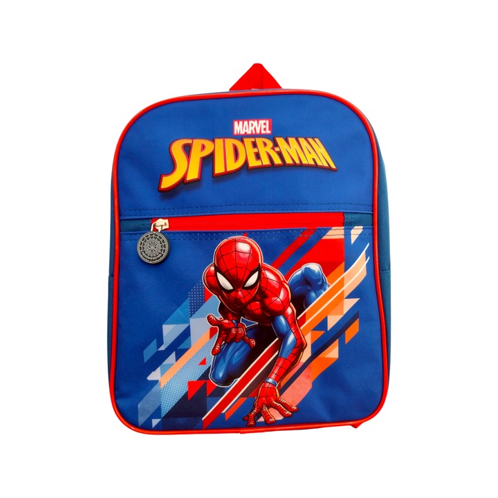 Hátizsák egy fő rekesszel és zsebbel, 30x8x23 cm, állítható és megerősített pántokkal, többszínű, Spiderman, Marvel