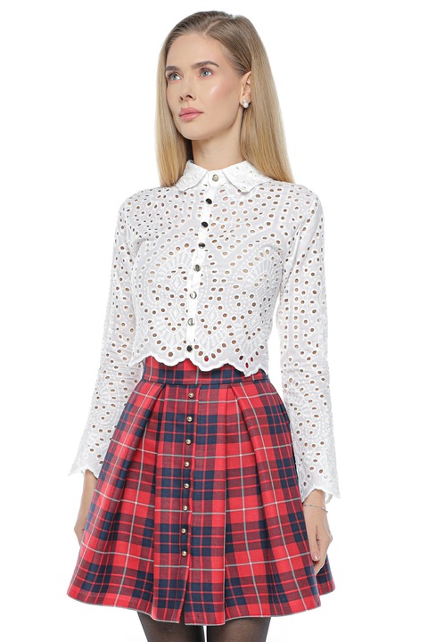 Camasa brodata, Muse Mark, Bumbac, Alb, Alb