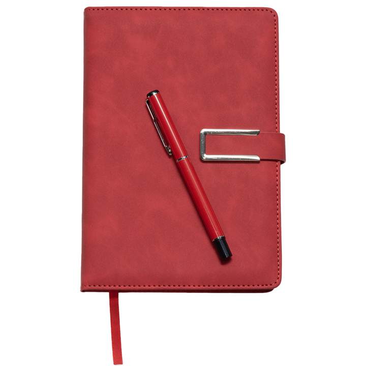 Комплект Тефтер A5 и Химикал BiroCO, Червен