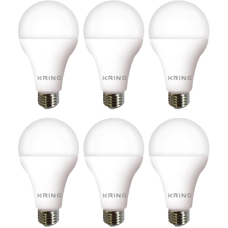 Set 6 becuri LED Kring, E27, 17W (140W), 2100 lm, lumina neutra (4000K), clasa energetica E