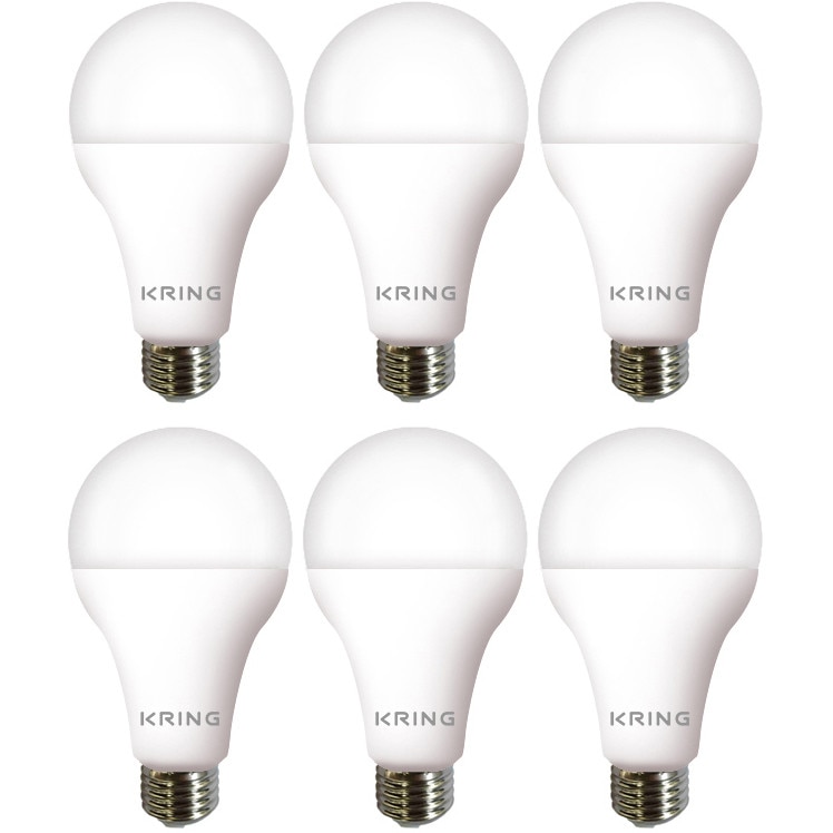 Set 6 becuri LED Kring, E27, 17W (140W), 2100 lm, lumina calda (3000K), clasa energetica E