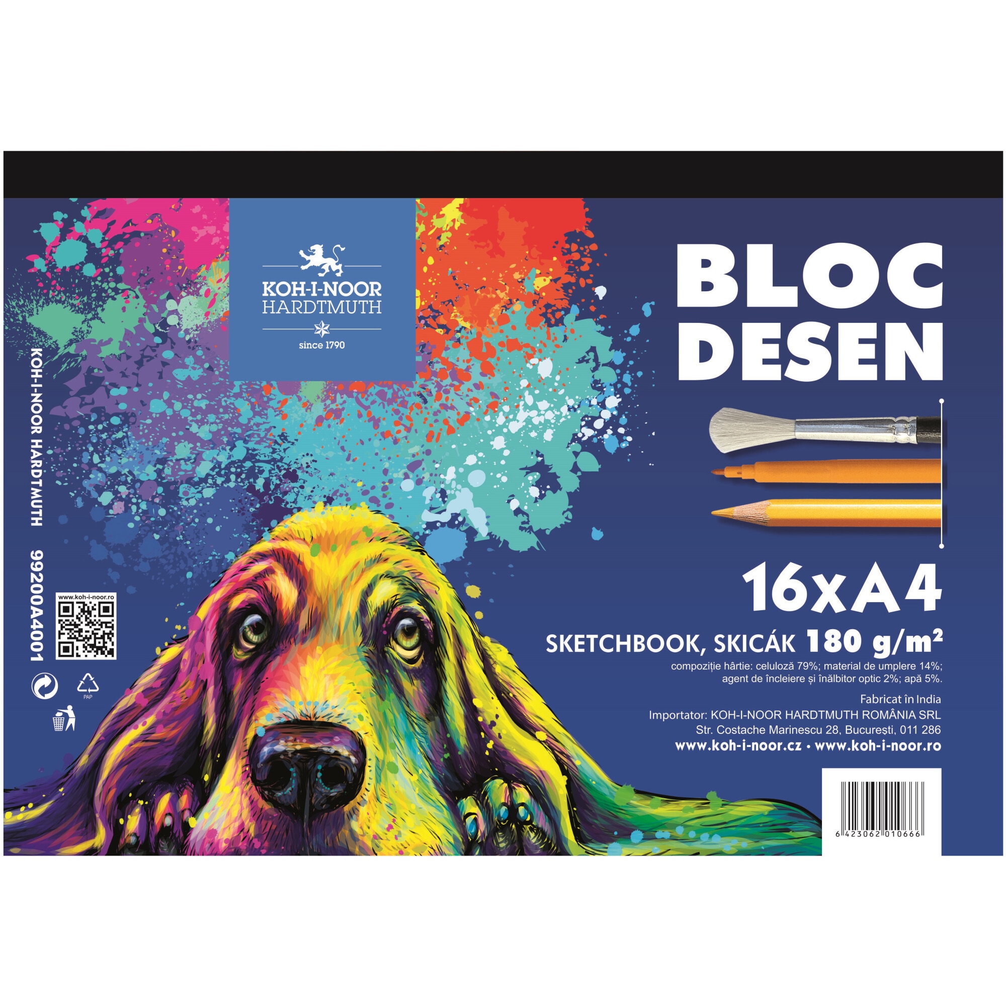 Bloc desen A4 design CATEL hartie aquarel: 180g 16coli