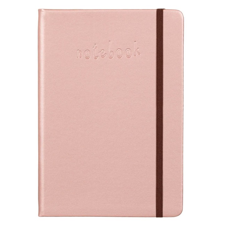 Тефтер A5 розово злато с ластик - 100F