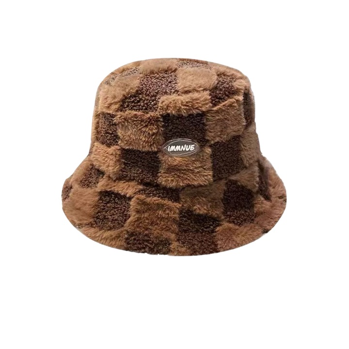 Női sapka, menő téli téma, univerzális méret, mélybarna