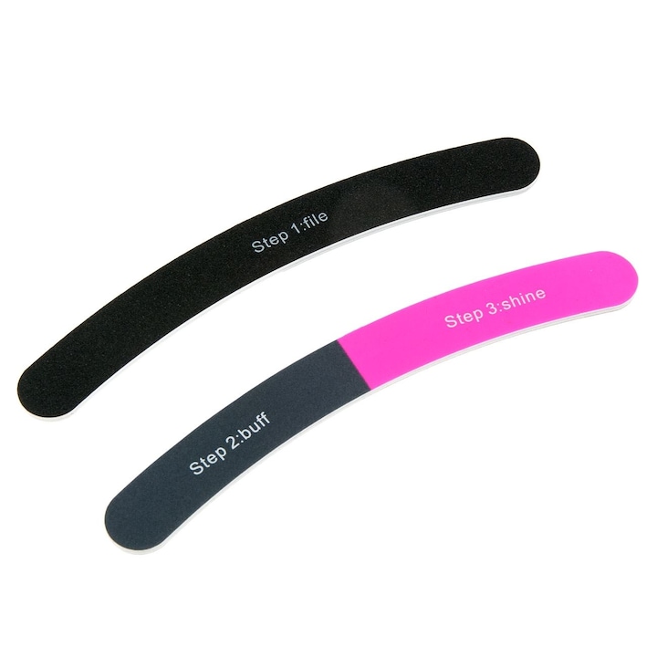 Pila De Unghii, Model 3 Laturi, Set 2 Bucati, Multicolor, Lungime 18x2cm