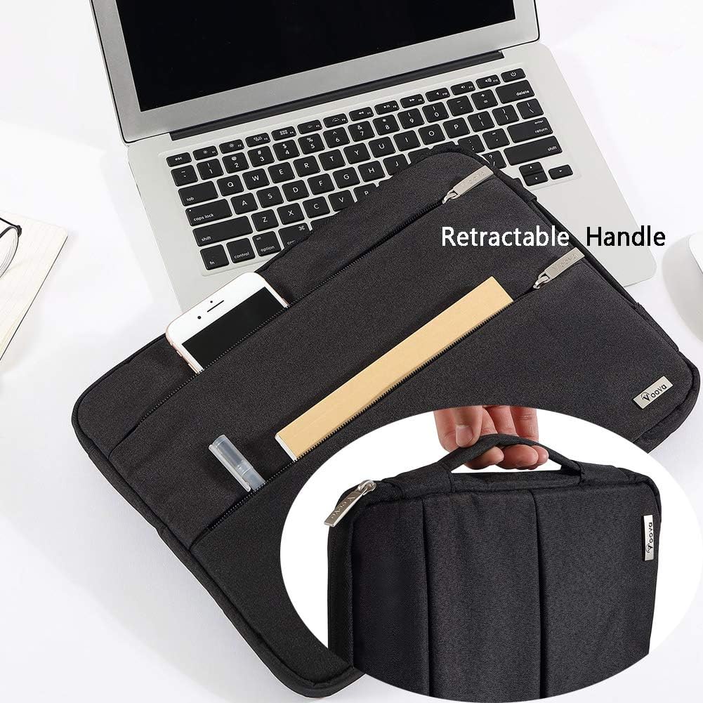 Husa de protectie geanta de transport, JENUOS®, pentru tableta 11-12, Potrivit pentru Apple macbook Huawei pro Xiaomi air, 2 buzunare cu fermoar, Detine incarcator, telefon, casti, mouse, unitate USB, 33 x 23.1 x 24cm, Negru