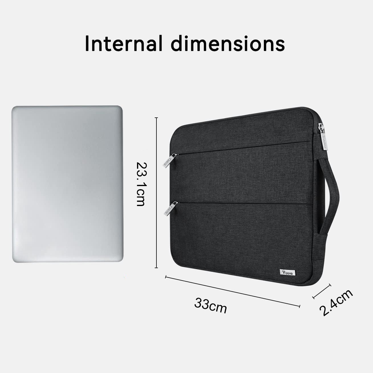 Husa de protectie geanta de transport, JENUOS®, pentru tableta 11-12, Potrivit pentru Apple macbook Huawei pro Xiaomi air, 2 buzunare cu fermoar, Detine incarcator, telefon, casti, mouse, unitate USB, 33 x 23.1 x 24cm, Negru