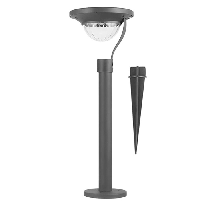 Lampa solara LED cu 2 moduri de fixare, IP65, material ABS, baterie 4.5 V, 200 mah, 450 Lumeni, 42.5 x 15 cm, alb cald