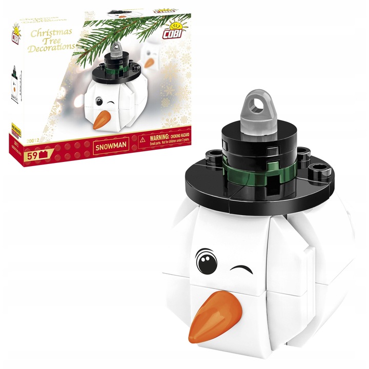 Jucarie, Cobi, Pandantiv cu un om de zapada, 63 bucati, pentru copii de la 5 ani