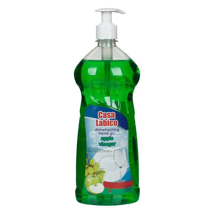 Folyékony mosogatószer, Casa Labico, Almaecet, Űrtartalom 1L, Szivattyú