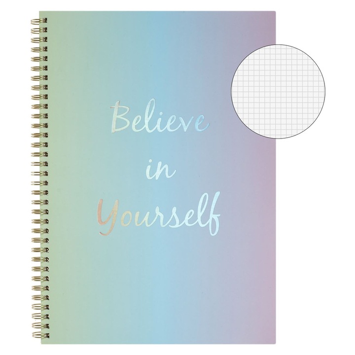 A4-es matematika füzet 3 témakörös, spirálos, ombre borító - 96 lap