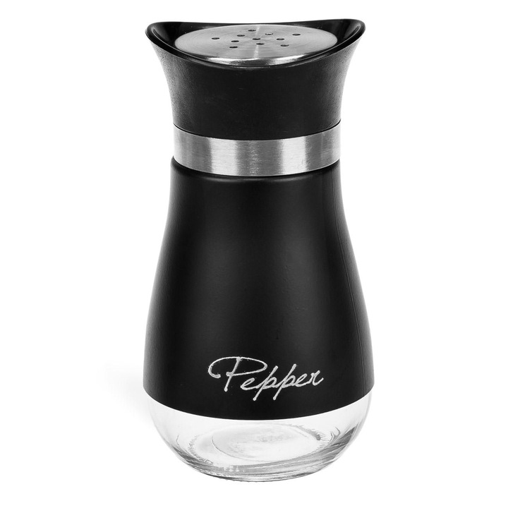 Pipernita Sticla, Model cu Imprimeu "Pepper", Culoare Negru, Capacitate 120ml