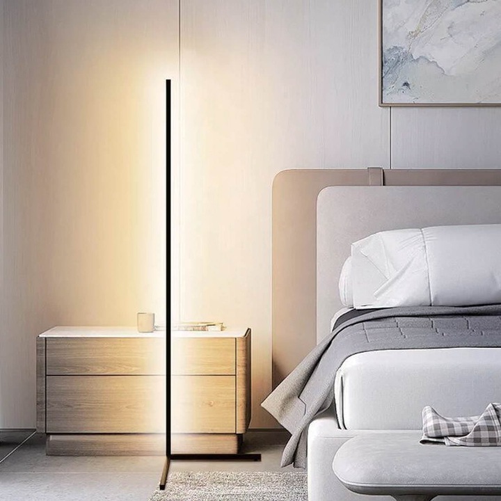 Lampa de Podea LED, Model RGB, Negru, 140 cm, Telecomanda Inclusa