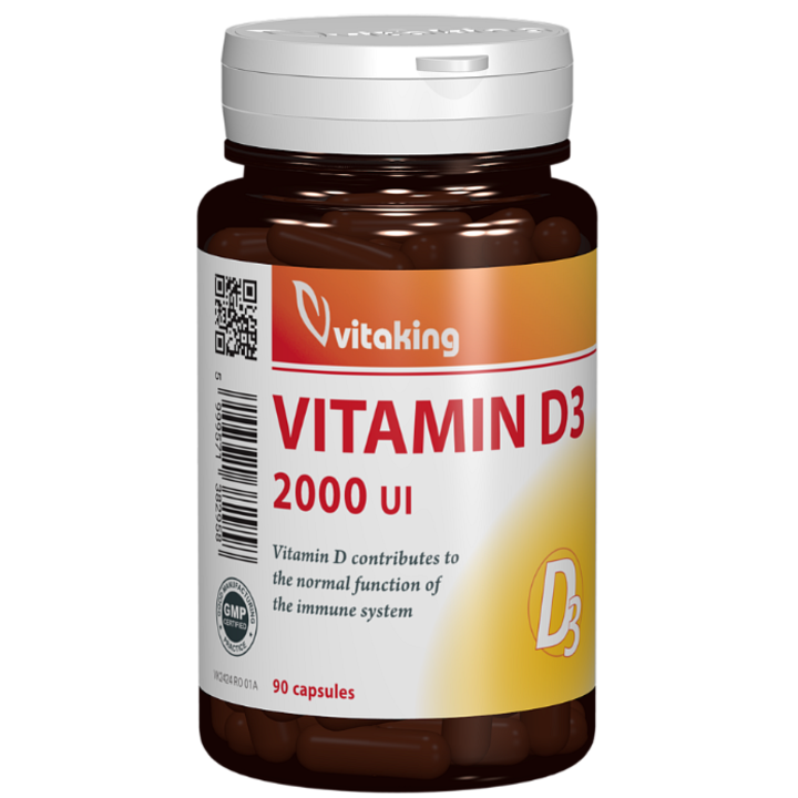 Vitamina D3 2000UI, Vitaking, 90 capsule
