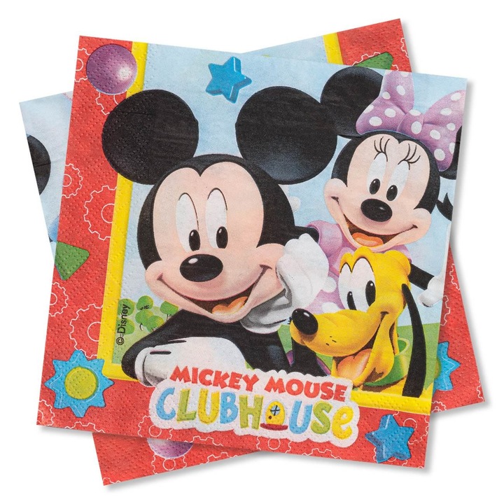 Servetele Hartie Disney Mickey Mouse, Multicolor, 33x33cm, Set 16 Bucati