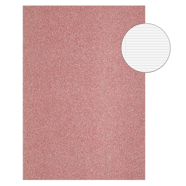 Caiet a5 dictando coperta roz aurie cu glitter