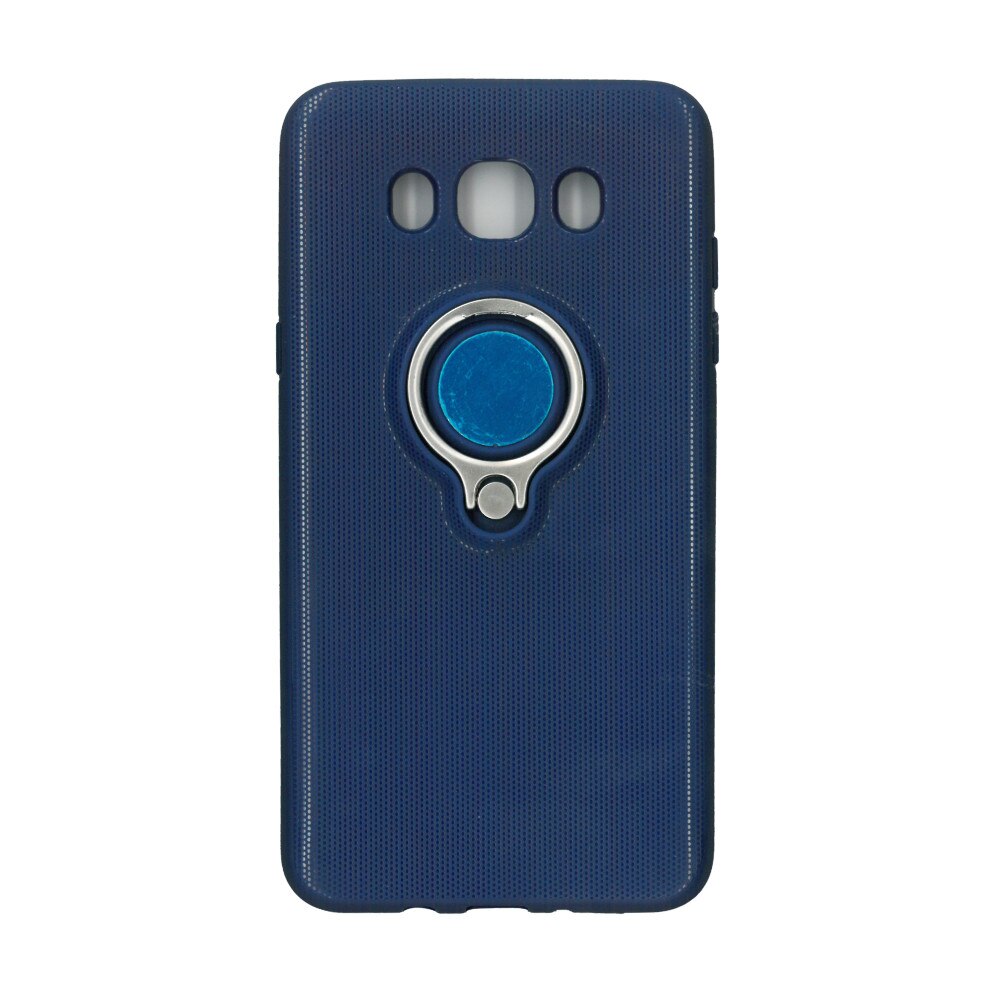 Husa EuroCELL din silicon, cu magnet si inel suport pentru Galaxy J7 2016, albastru