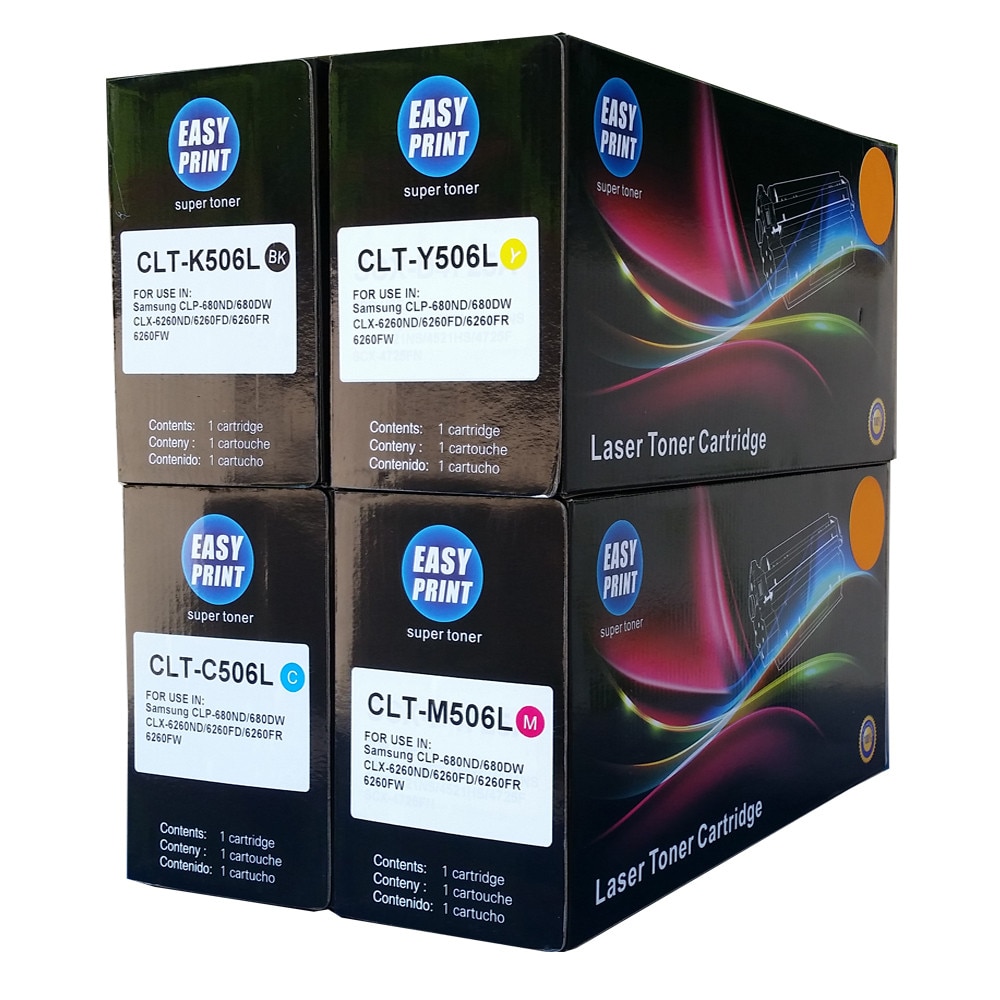 Set tonere EASY PRINT Negru/Cyan/Magenta/Galben, 1x 6000 + 3x 3500 pag, compatibil CLT-K506L/CLT-C506L/CLT-M506L/CLT-Y506L