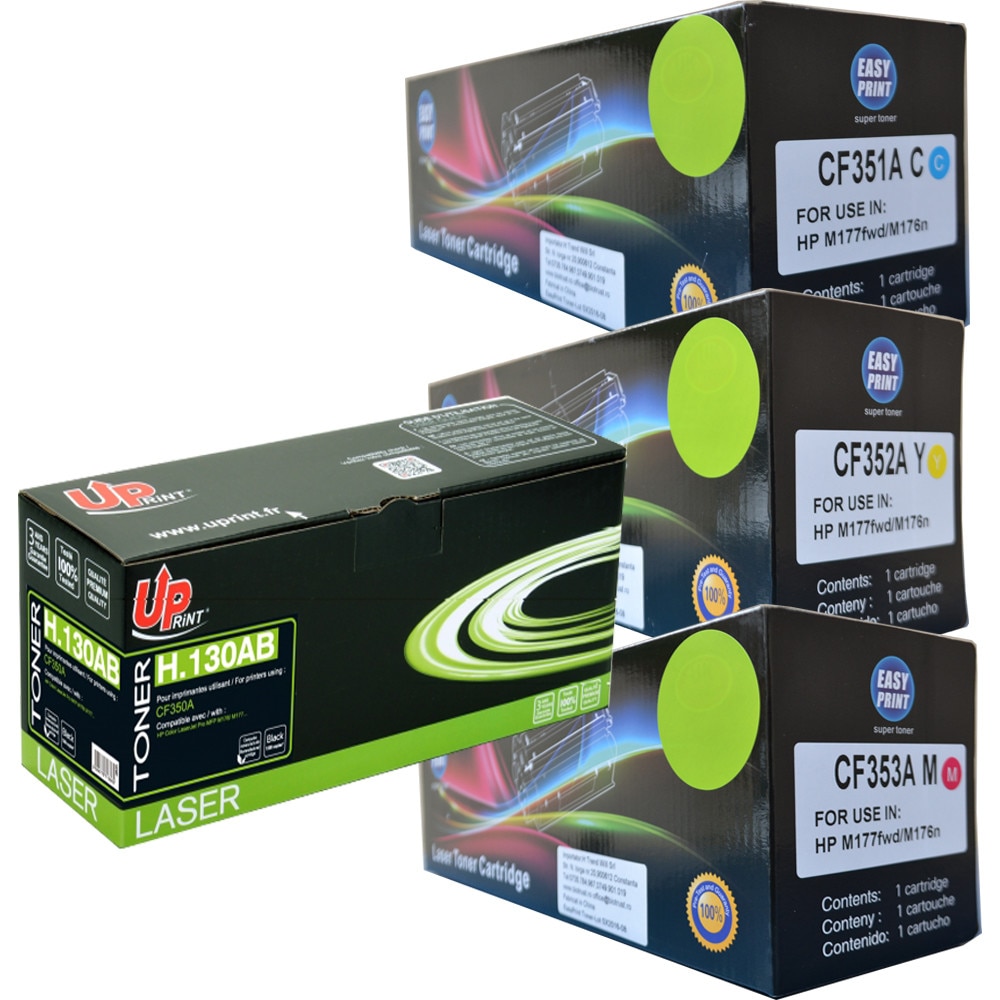 Set tonere Negru/Cyan/Magenta/Galben, 1x 1300 + 3x 1000 pag, compatibil CF350A/CF351A/CF352A/CF353A