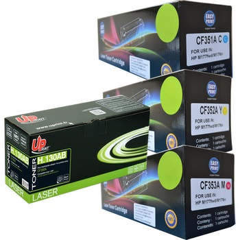 Set tonere Negru/Cyan/Magenta/Galben, 1x 1300 + 3x 1000 pag, compatibil CF350A/CF351A/CF352A/CF353A Set tonere Negru/Cyan/Magenta/Galben, 1x 1300 + 3x 1000 pag, compatibil CF350A/CF351A/CF352A/CF353A