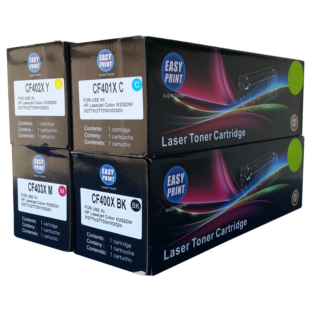 Set tonere EASY PRINT Negru/Cyan/Magenta/Galben, 1x 2800 + 3x 2300 pag, compatibil CF400X/CF401X/CF402X/CF403X