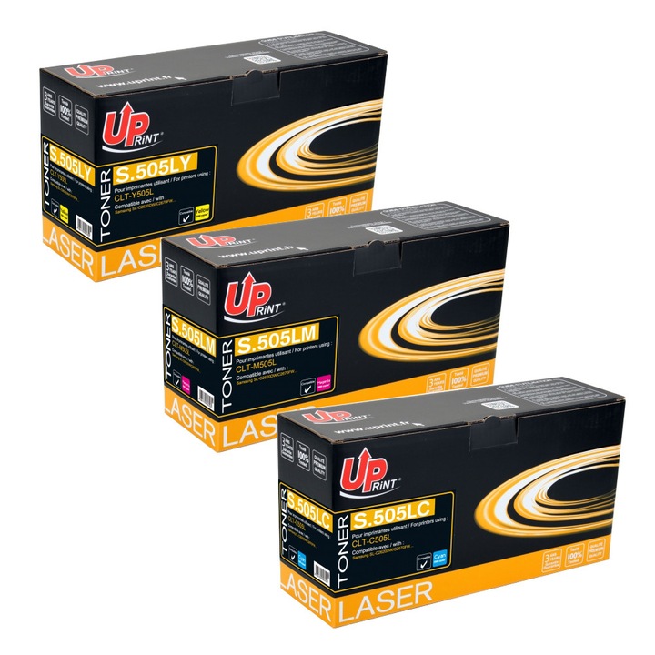 Комплект тонер UPRINT Cyan/Magenta/Yellow, 3x 3500 страници, съвместим CLT-C505L/CLT-M505L/CLT-Y505L