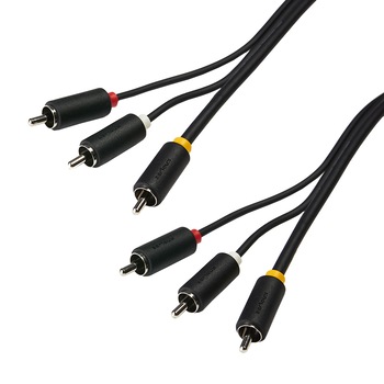 Cablu audio-video Serioux, 3 porturi RCA tata - 3 porturi RCA tata, 1.5m, negru Cablu audio-video Serioux, 3 porturi RCA tata - 3 porturi RCA tata, 1.5m, negru