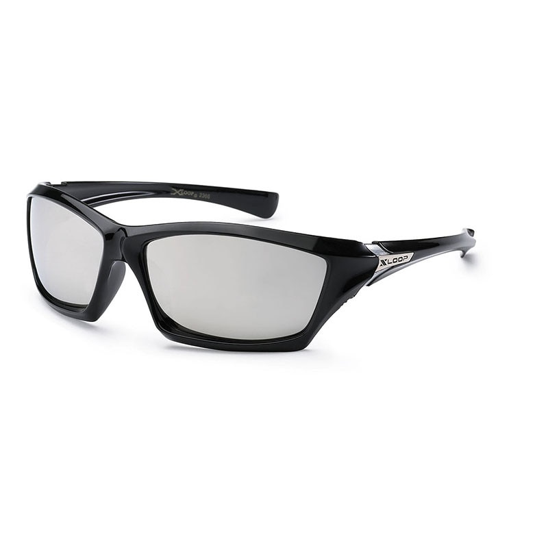 Ochelari de soare negru pentru barbati, Lentila oglinda gri, Xloop