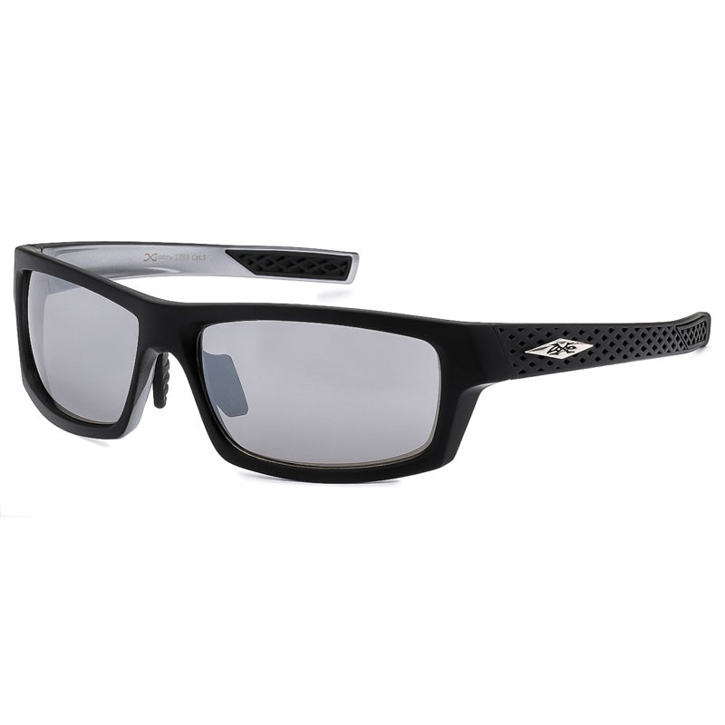 Ochelari de soare negru pentru barbati, Lentila oglinda gri, Xloop