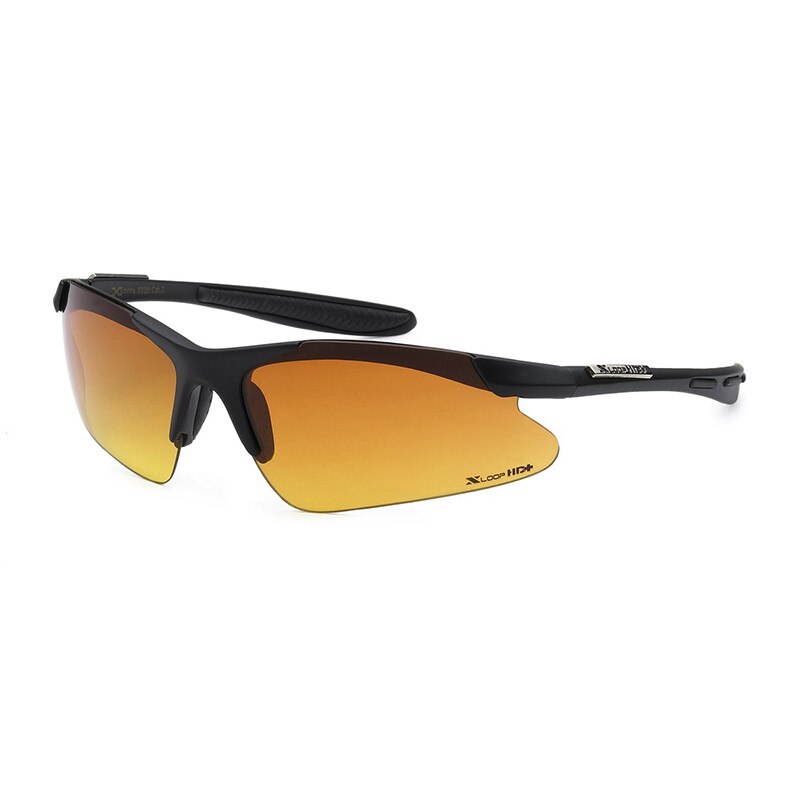 Ochelari de soare negru/portocaliu pentru barbati, Lentila HD+ Marou, Xloop