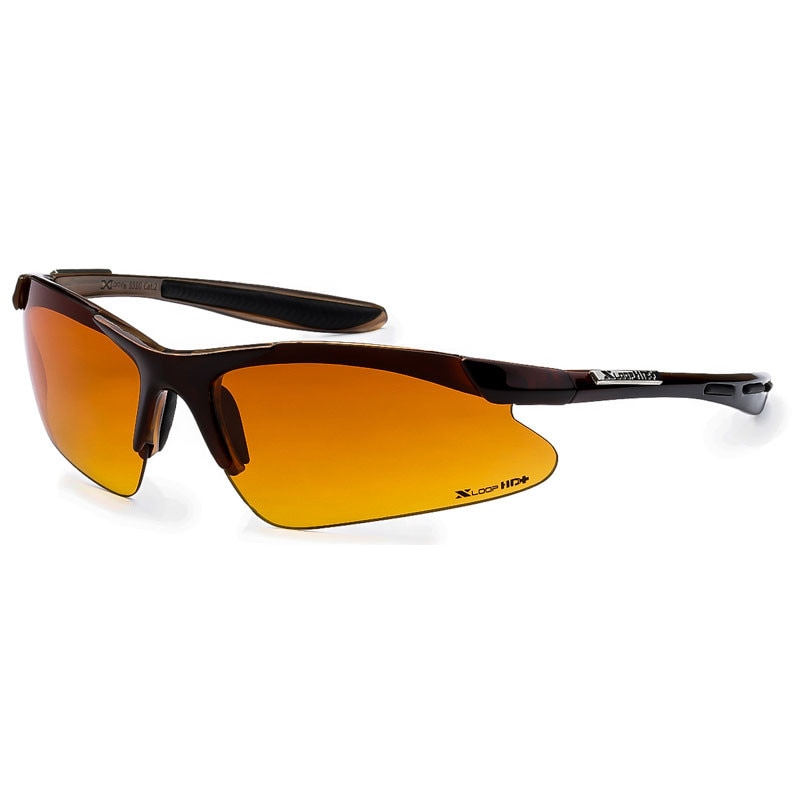 Ochelari de soare negru/marou pentru barbati, Lentila HD+ Marou, Xloop