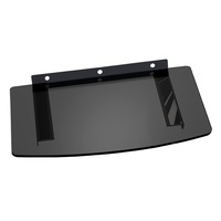 Suport de perete, DVD / BLU-RAY, polita sticla, Negru