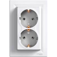 Priza dubla 2P+E St German Schneider Asfora EPH9901121, alb