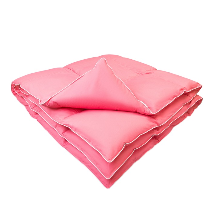 Prémium paplan 200x220 cm, 70% takaró, 100% pamut, ekrü/rózsaszín, szett